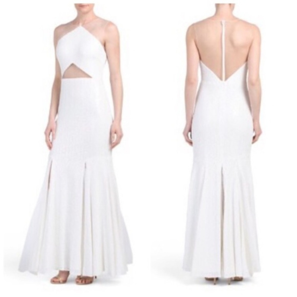 NWT LM Collection Illusion Sequin Gown